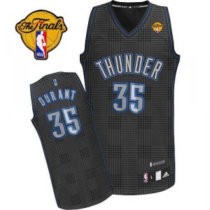 Maillot noir de NBA Kevin Durant authentiques hommes - Adidas Oklahoma City Thunder # 35 Rhythm mode finale