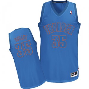 NBA Kevin Durant Authentic Homme's Blue Maillot - Adidas Oklahoma City Thunder #35 Big Color Fashion