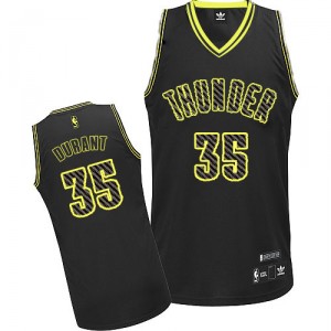 Maillot noir de NBA Kevin Durant authentiques hommes - Adidas Oklahoma City Thunder # 35 électricité Fashion