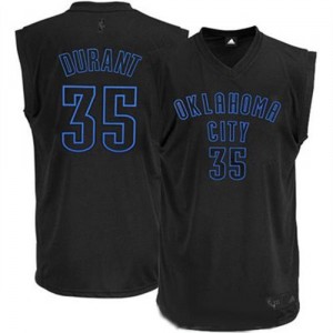 Noir NBA Kevin Durant authentique homme sur Maillot noir - Adidas Oklahoma City Thunder # 35