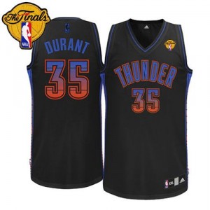 Maillot noir de NBA Kevin Durant authentiques hommes - Adidas Oklahoma City Thunder # mode 35 finales