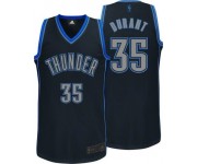 NBA Kevin Durant Authentic Men's Black Jersey - Adidas Oklahoma City Thunder &35 Graystone Fashion
