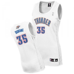 Maillot blanc NBA Kevin Durant authentiques femmes - Adidas Oklahoma City Thunder # maison 35